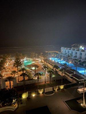 Pool view at night