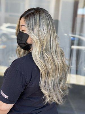 Ash blonde foilyage