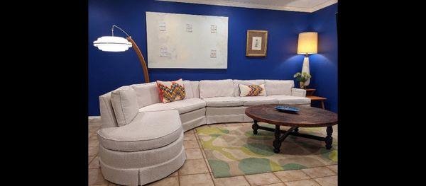 This is a 1960 sectional we reupholstered a beautiful young couple.