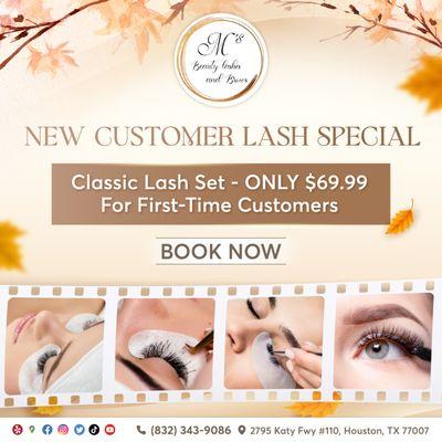 NEW CUSTOMER LASH SPECIAL
Classic Lash Set - ONLY $69.99

For a limited time, first-time customers can enjoy our Classic Lash Se