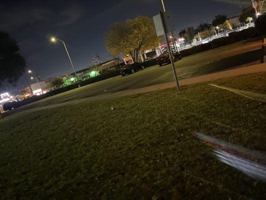 Empty lot. Empty waiting area