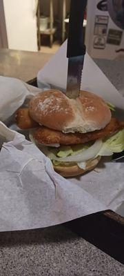 Beer battered Cod sand.