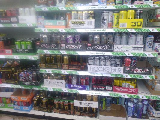 All the energy drinks for bridge run week!