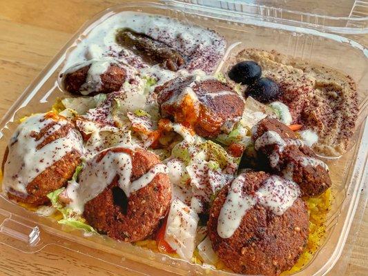 Falafel Over Rice Plate