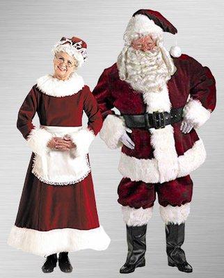 Santa Claus and Mrs. Claus costume rentals