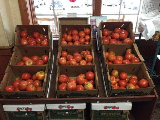 Fresh tomatoes at the entrance