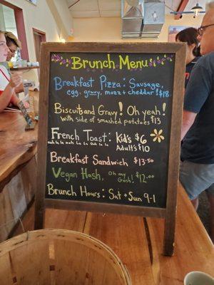 Sunday Brunch menu (seasonal)