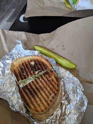 Turkey with pesto or *something along those lines (panini)