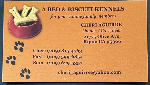 Bed and Biscuit Kennels Info