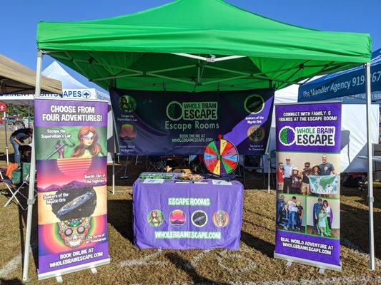 Our booth at the Holly Springs Family Festival 2019