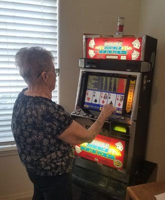 New Life Games: She LOVED her gift, Nana at her spot.