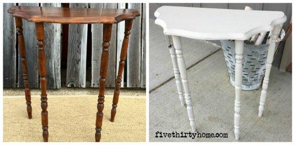 Before & after using Miss Mustard Seed's Milk Paint.