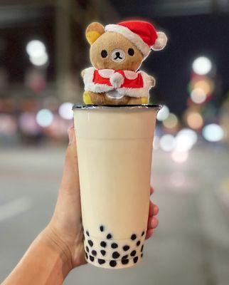 Green Milk Tea with boba