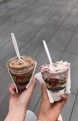 Left: Triple Chocolate Concrete Right: Snowmonster Concrete