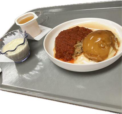 Meat loaf and mashed potatoes