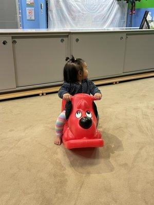 Our daughter and her favorite toy at My Gym La Jolla