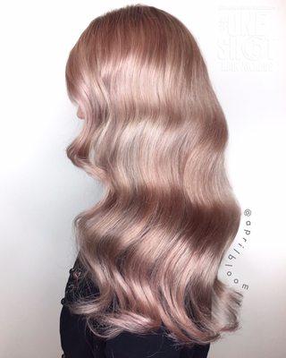 Blush blonde color by Bloom Stylist Samantha (IG @aprilbloom)