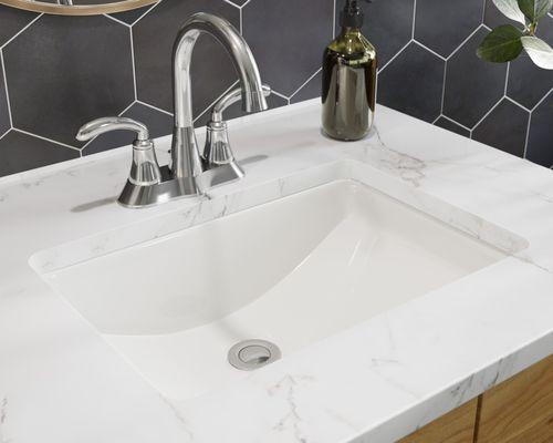 Porcelain Lavatory Sink with Chrome Faucet