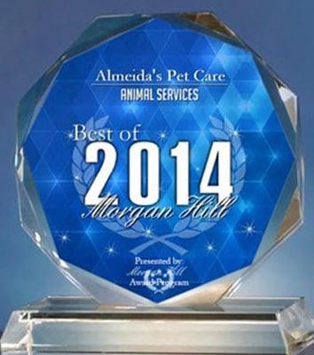 Morgan Hill Best Pet Sitter Award - 2014