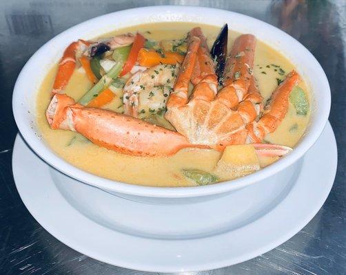 Caribbean seafood soup