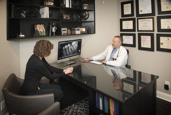 Patient receiving consultation from Dr. Weinman