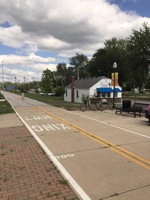 Convienient little refreshment stop along the Wabash-Cannonball (rails to trails) bike path!