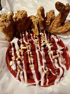 Wings & Red Velvet Waffle