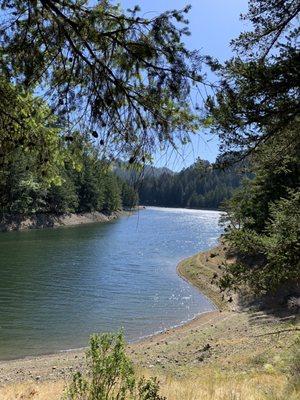 Low water levels this year at alpine lake