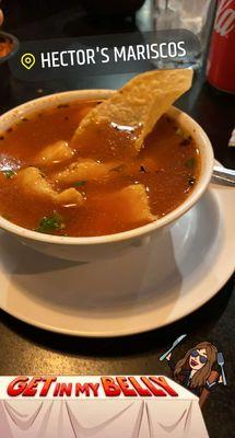 Fish soup perfect for 55 degrees tonight