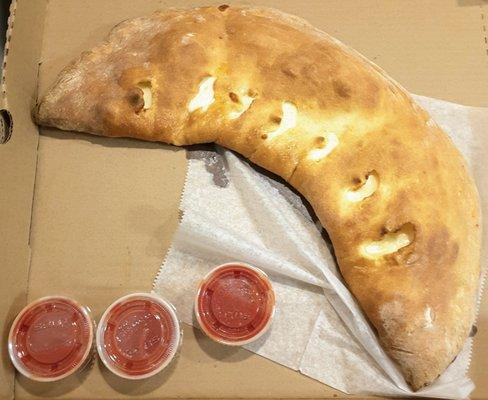 Large cheese calzone.