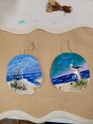 Handpainted Christmas ornaments.