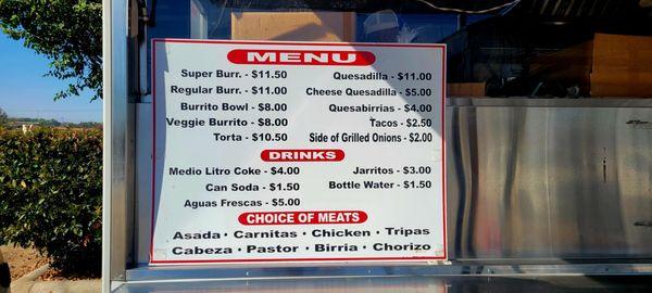 Mexican Food Truck Menu (10/09/24). #EscalonSportsmansClub #Escalon