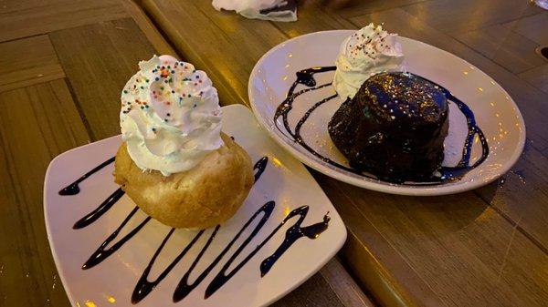 Fried Ice Cream and Chocolate Lava Cake