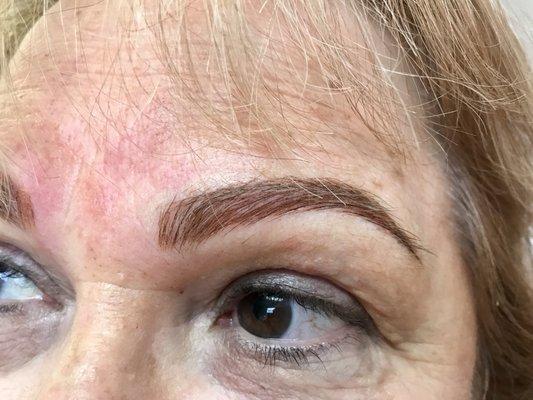 Completed Eyebrow Microblading by Beauty Marks