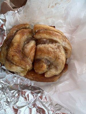 Cinnamon roll breakfast sandwich