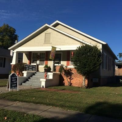 Its in a beautifully kept and decorated little house in downtown Clayton.