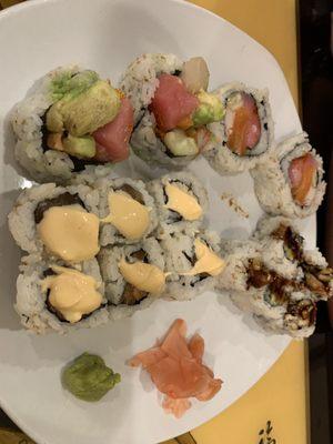 Eel & Manhattan Roll. I can't remember the third roll my husband got.