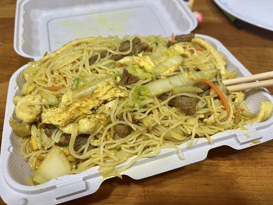 Singapore rice noodles - sans pork & shrimp