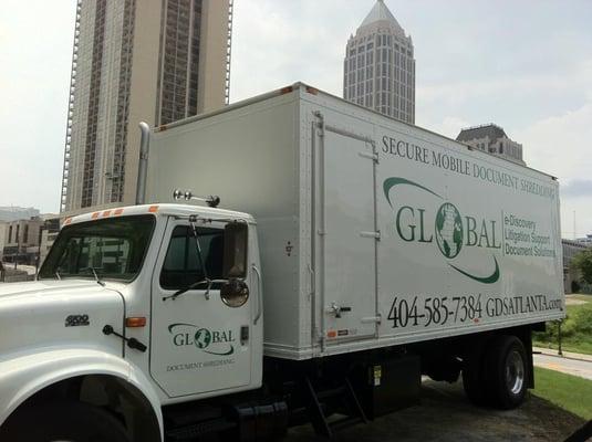 Global Shredding Truck at home in Midtown Atlanta