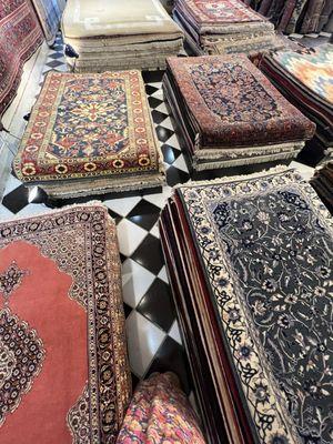 Rugs displayed