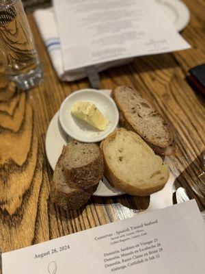 Assorted bread with salted butter