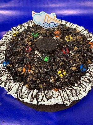 Chocolate Peanut Butter Cup and Moose Tracks Ice Cream Cake