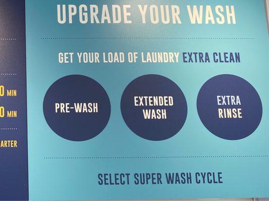 Super wash for an additional fee