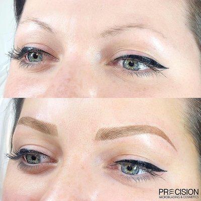 Before and after microblading