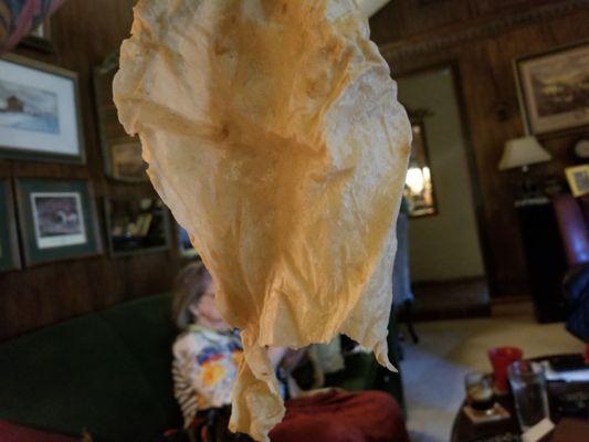 Dried out tortilla!