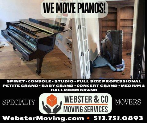 Need to move your piano? Don't try it yourself, let our crew help, we move bulky, specialty items with ease!