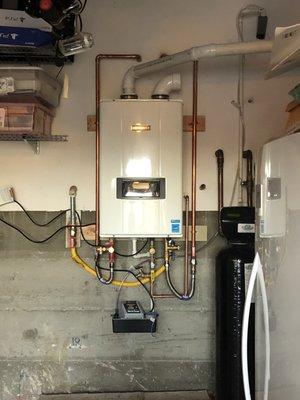 replaced 75 gallon leaking tank with this everlasting hot water Noritz tankless unit with recirculation.