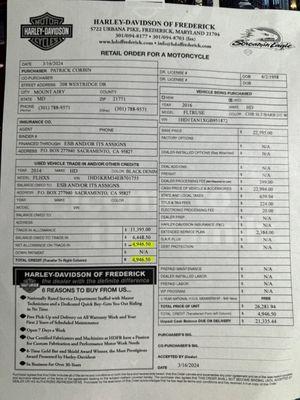 Front page of contract showing the deal the $4,946.50 is the credit for my trade in.