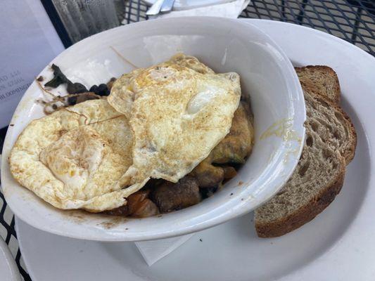 Veggie Hash add eggs on top