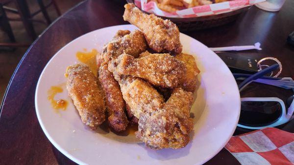 Garlic Parmesan bone on breaded wings